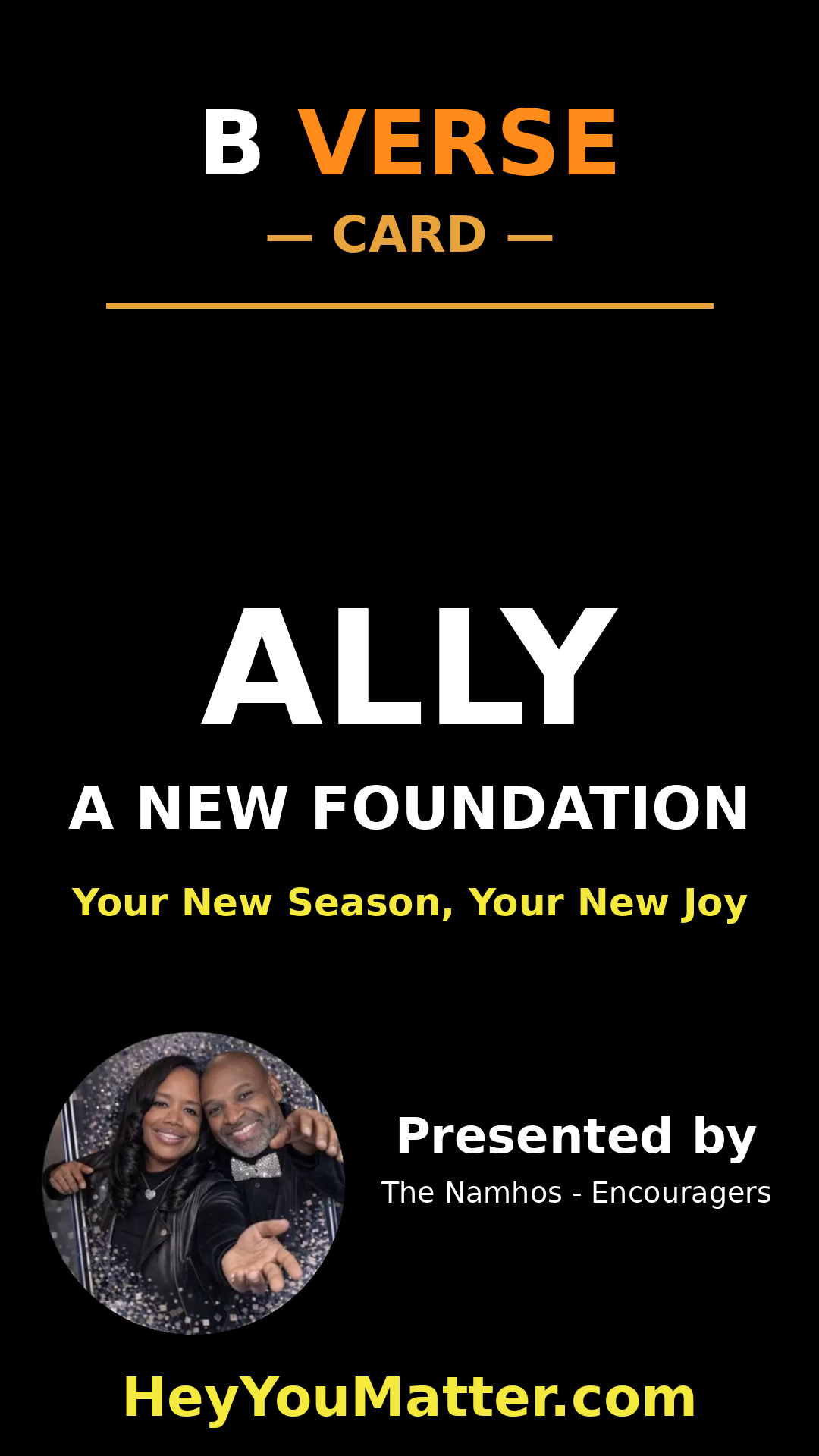 A B Verse card for ALLY