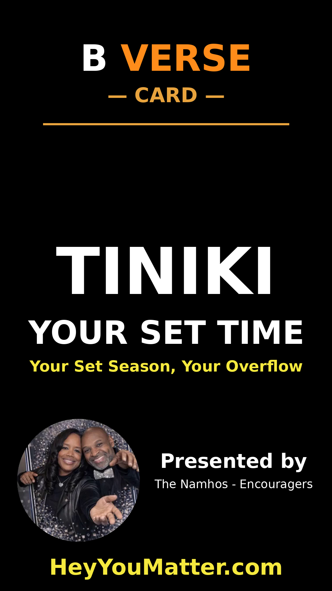 A B Verse card for TINIKI